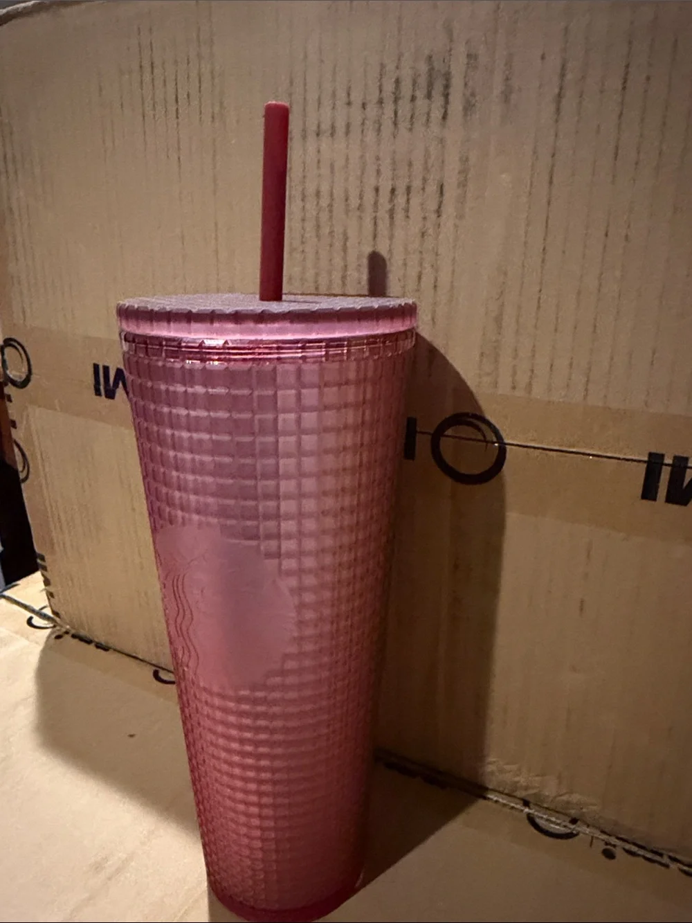 Starbucks Textured Pink Tall Tumbler with Straw